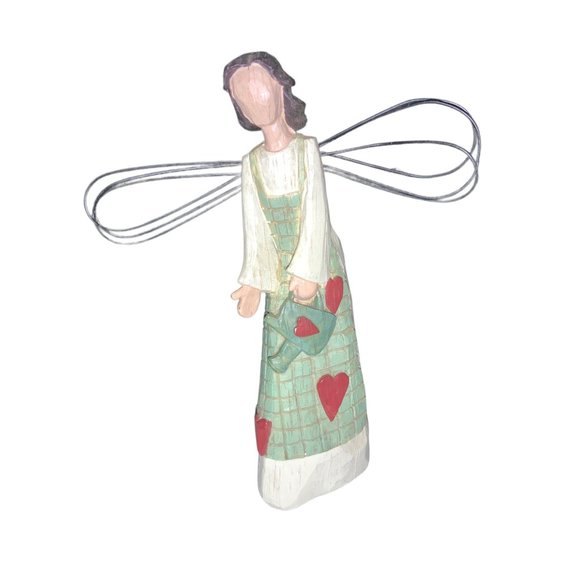 Angel with Watering Can and Wire Wings - Picture 2 of 11